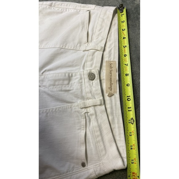 Soft Surroundings Ultimate Denim Wide Leg Crop White Jeans Women's Size 10 - Picture 10 of 11